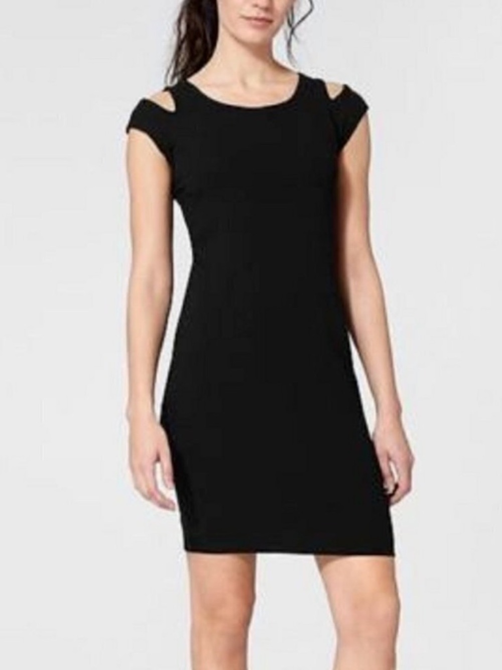 Athleta Cold-Shoulder Black Sheath Dress